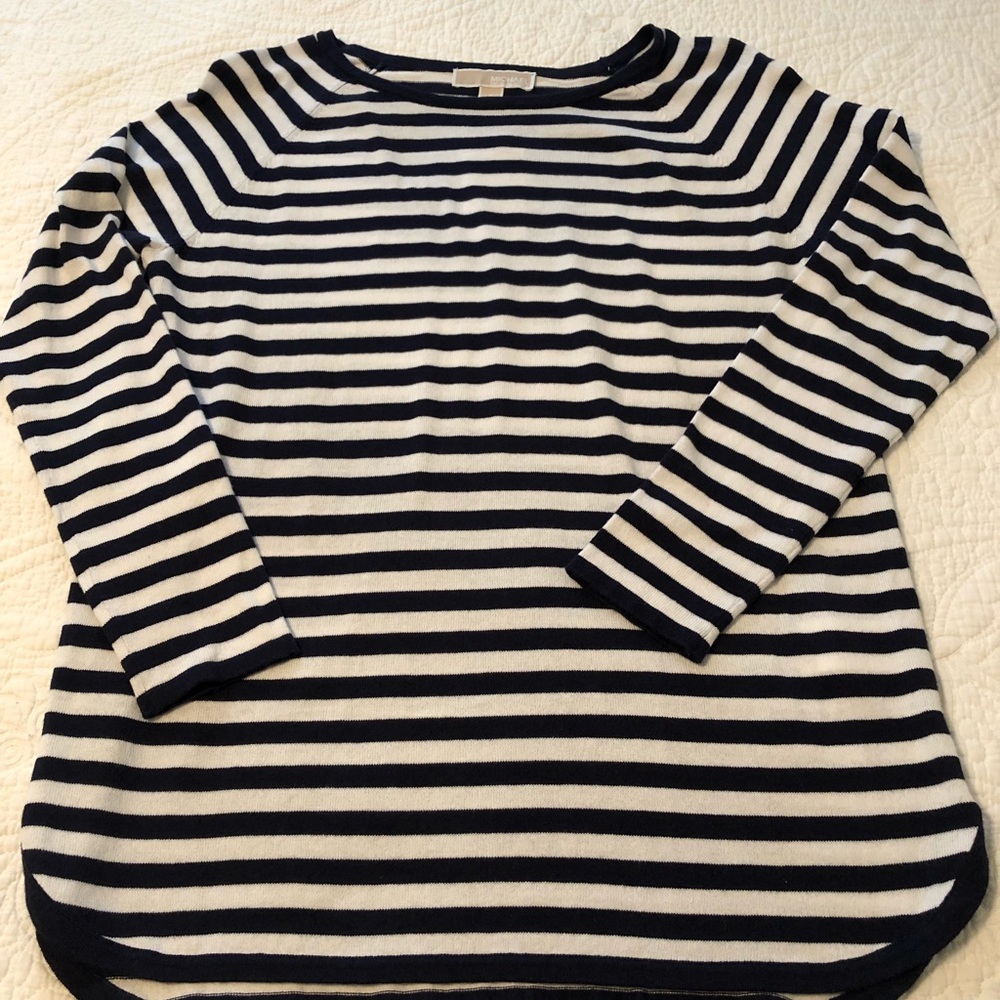 Michael Kors Navy and White Sweater